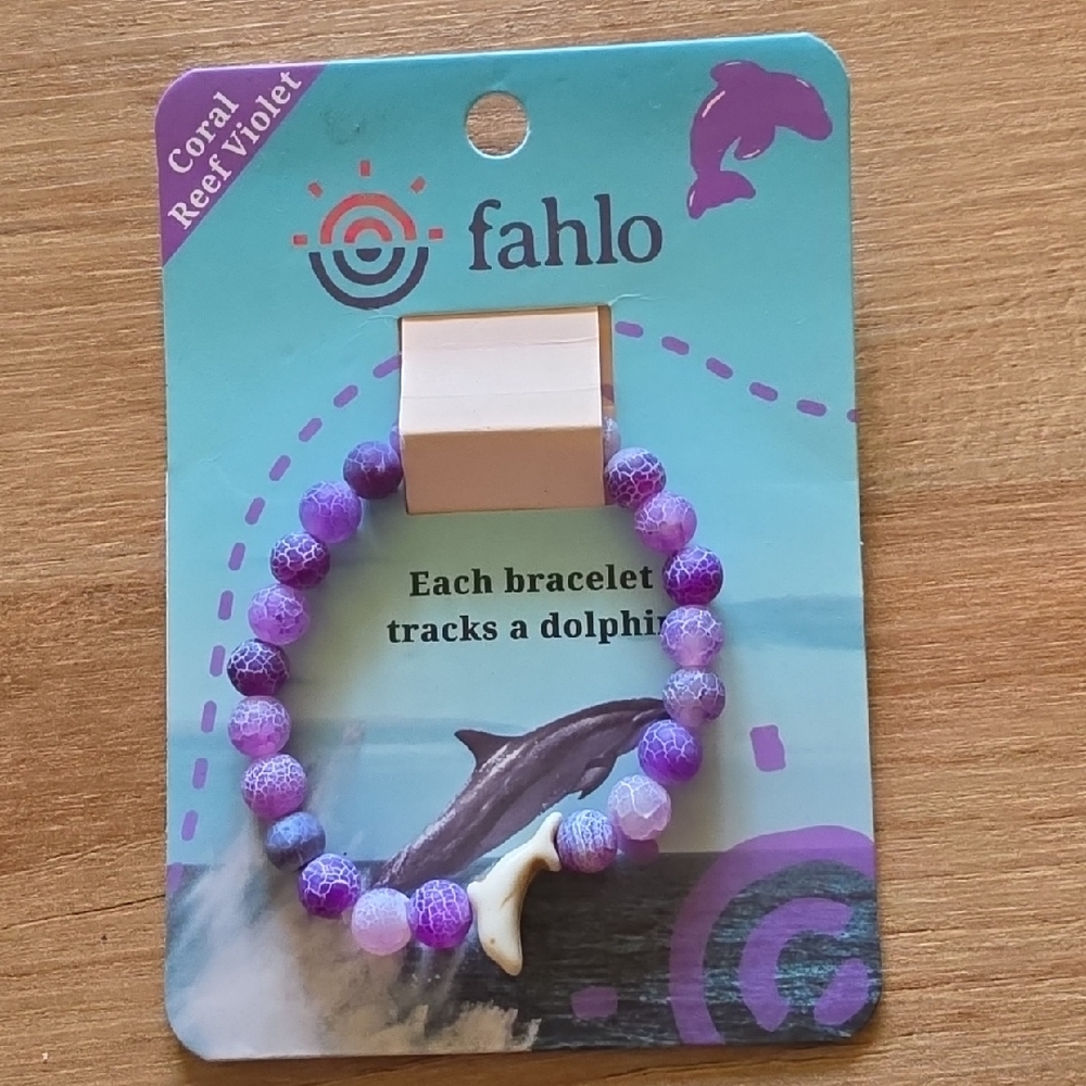 Fahlo Dolphin Tracking Bracelet - Coral Reef Violet Beaded